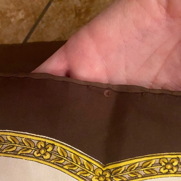 Twill Silk Scarf by E Braun and Co Baroque Print Head Scarf, - Picture 4 of 4